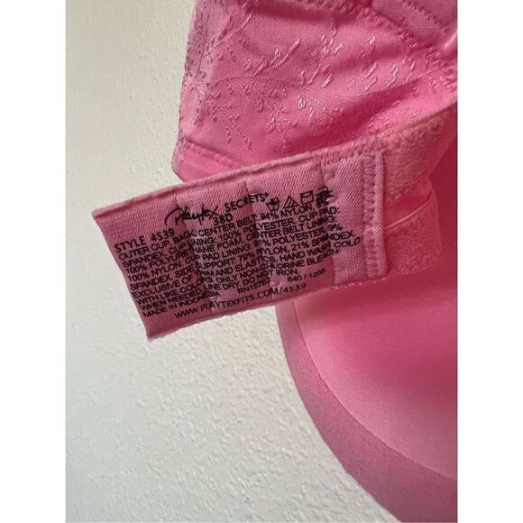 Playtex secrets Underwire pink plants print Bra 38D - Picture 6 of 6